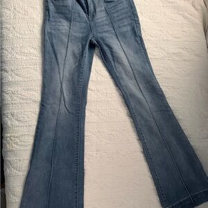 SHEIN Light Blue Flare Jeans with Front Seams